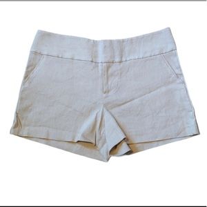 Alice + Olivia Beige Linen Blend Shorts